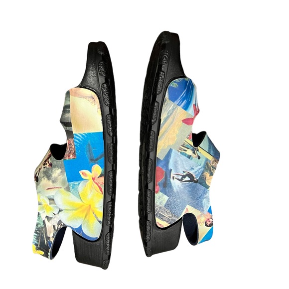 Birki's by Birkenstock Colorful Hawaii Tiki Print Beach Surfer Sandal US 6.5 - Picture 9 of 12